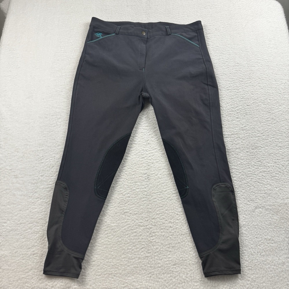 Piper Pants Women's 38R Gray Blue Tapere Equestrian Stretch‎ Horseback Riding